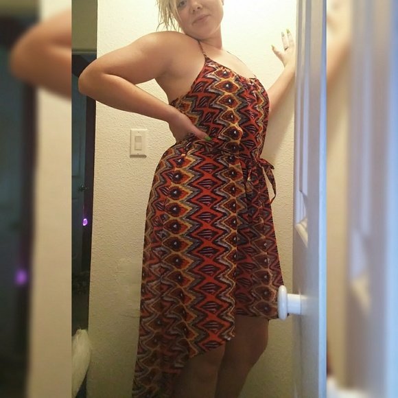 *MS* Truth NYC | IKAT hi low pattern summer dress MEIDUM - Picture 3 of 7